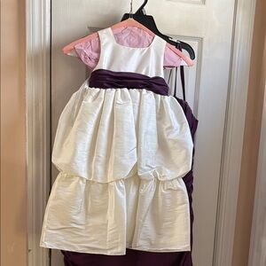 White and Purple Sleeveless Dress